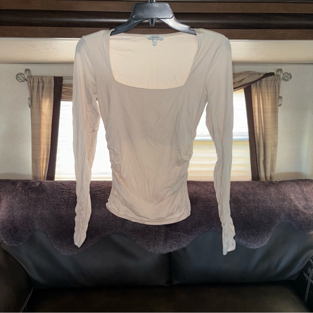 REISS Cream Long Sleeve Shirt